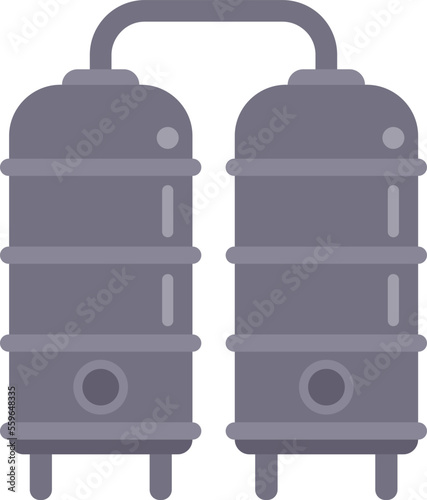 Factory tanks icon flat vector. Milk cheese. Dairy product isolated