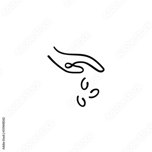 Planting Seeds Line Style Icon Design