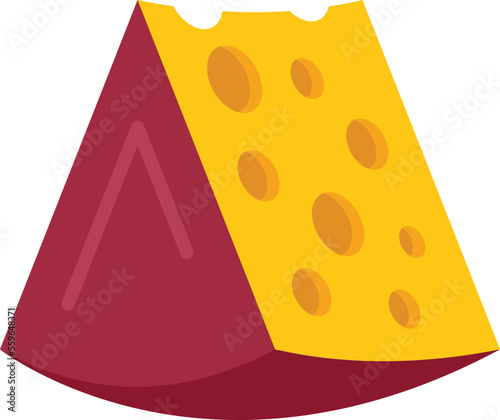 Fresh cheese icon flat vector. Food production. Cow food isolated