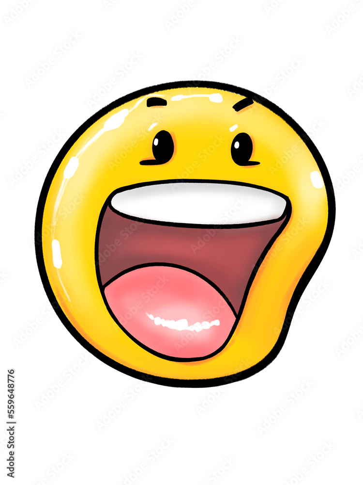 round cartoon face and various shapes show facial expressions and ...