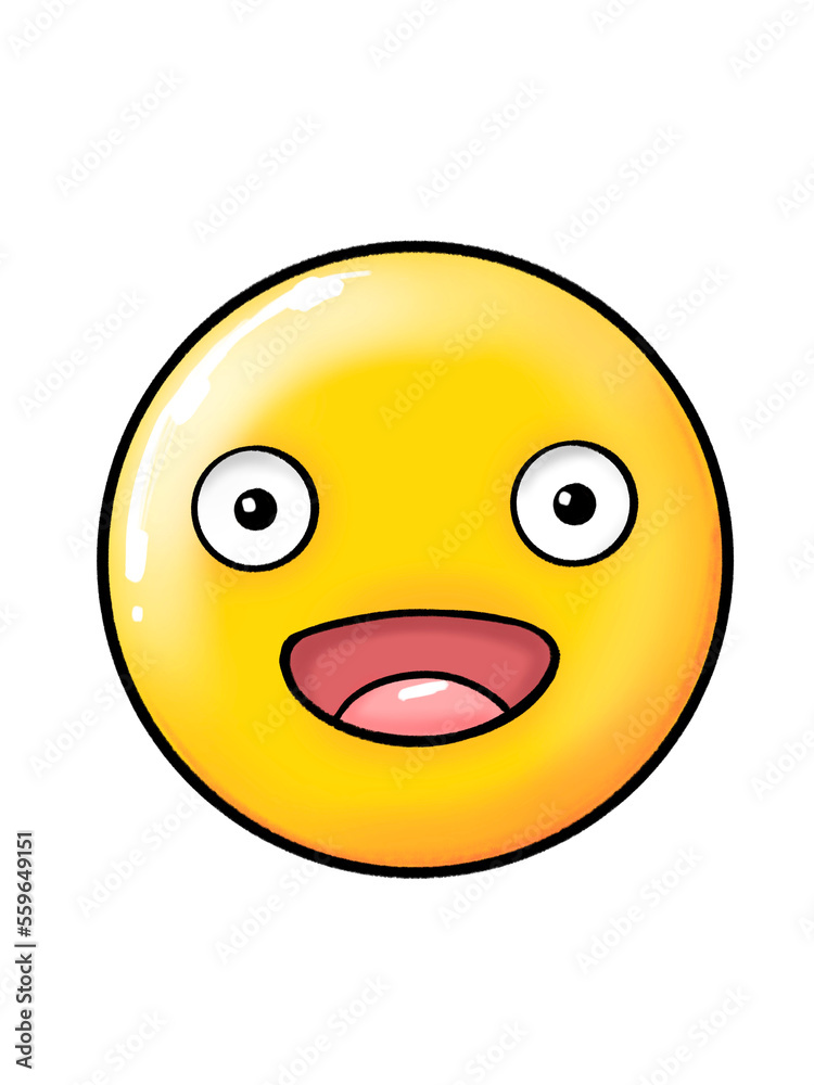 round cartoon face  and various shapes show facial expressions and emotions