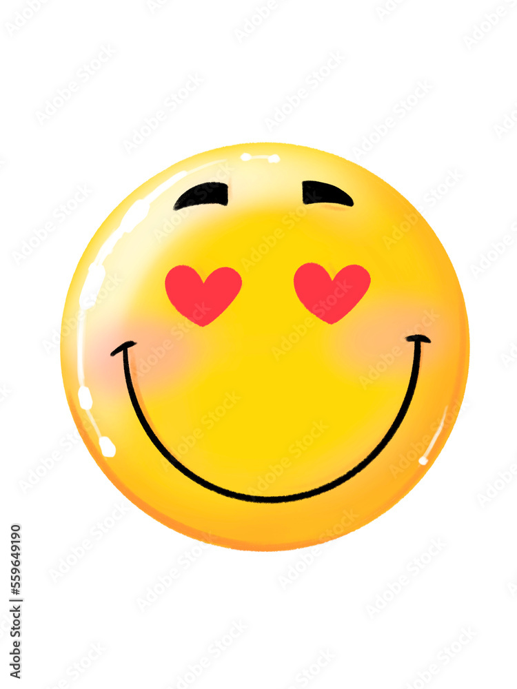 Fototapeta premium round cartoon face and various shapes show facial expressions and emotions