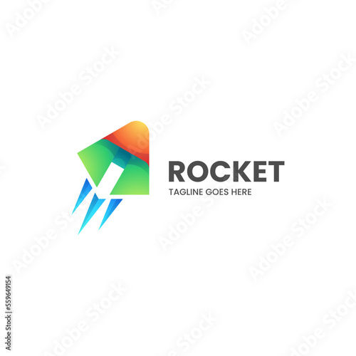 Free Download Vector Logo Illustration Rocket Gradient Colorful Style. - GFXLoad
