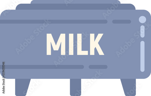 Factory milk tank icon flat vector. Food cheese. Dairy process isolated