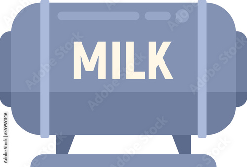 Milk tank icon flat vector. Food production. Dairy process isolated