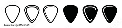 Guitar picks icon vector. Guitar pick in flat or solid and line or outline style for apps and websites on white background, symbol illustration