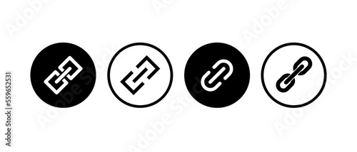 Internet URL or webpage url link icon. Link icon in black style.