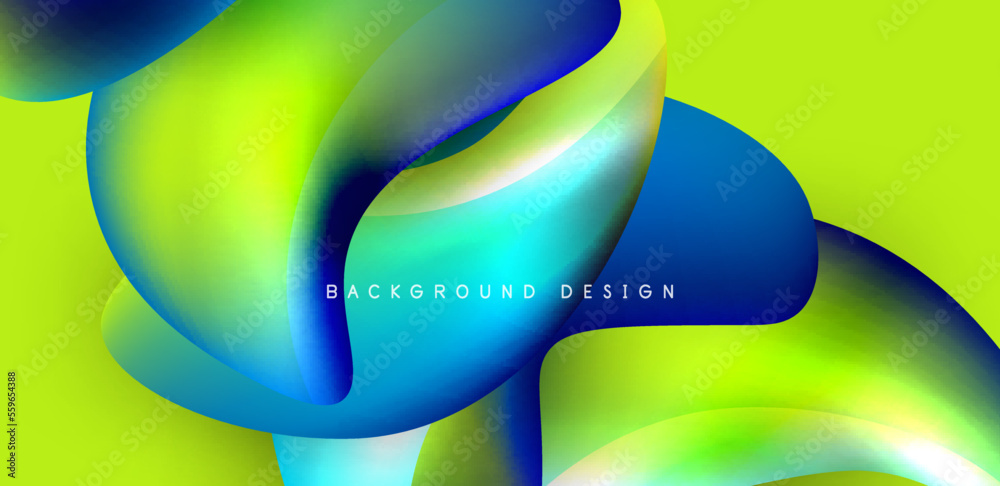 Obraz premium Beautiful liquid shapes with fluid colors abstract background