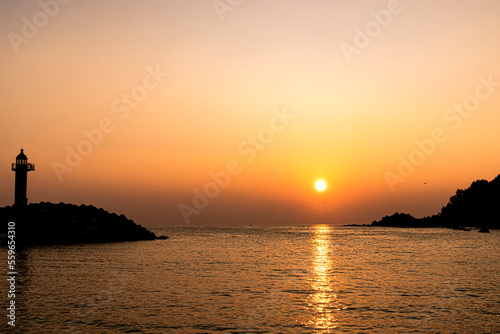 the sun rising in the morning