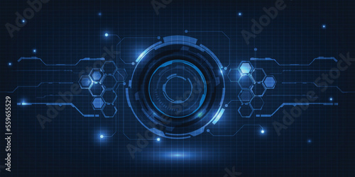 Vector illustrations of abstract blue futuristic digital high technology artwork.Future tech design concepts.