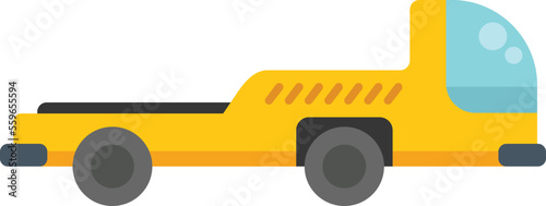 Airplane support truck icon flat vector. Ground airport. Cargo aviation isolated