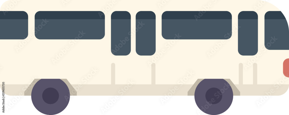 Airport bus icon flat vector. Ground support. Cargo aviation isolated Airport bus icon flat vector. Ground support. Cargo aviation isolated