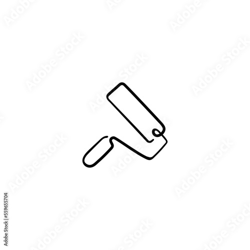 Paint Roller Line Style Icon Design