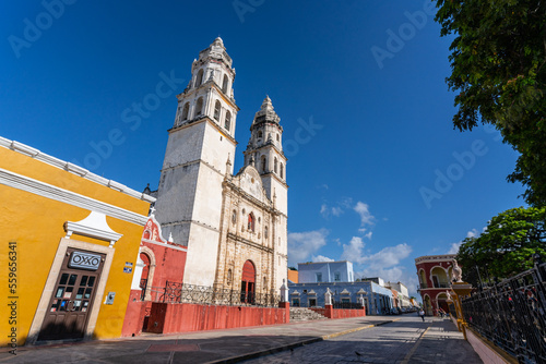 Beautiful Cathedral San Francisco de Campeche. 