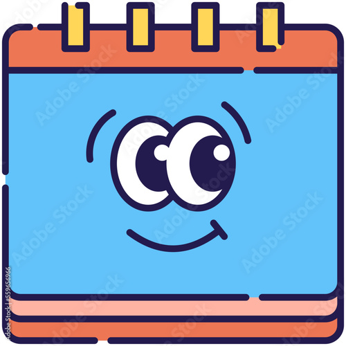 calendar blue outline icon