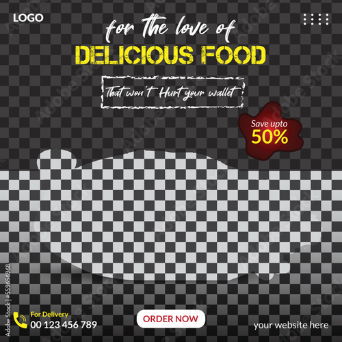 special food menu and restaurant social media post and banner template
