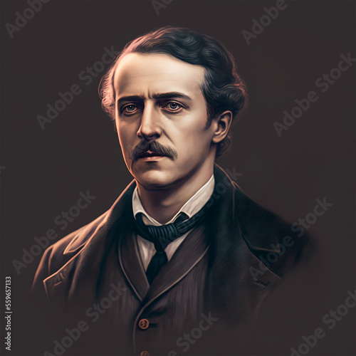 Retrato de Juan Pablo Duarte, padre de la patria, Fundador de la trinitaria en República Dominicana,. Digital art