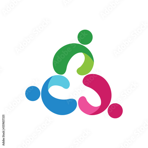 Abstract People symbol, togetherness and community concept design