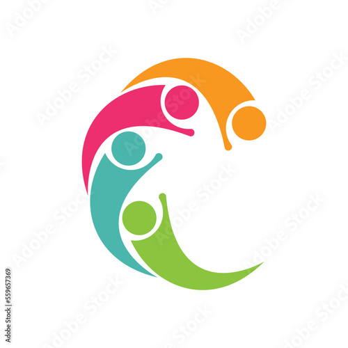 Abstract People symbol, togetherness and community concept design photo