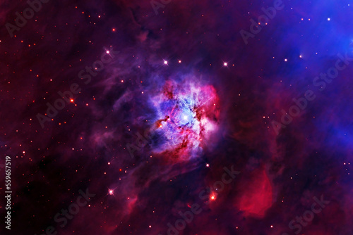 Fototapeta Naklejka Na Ścianę i Meble -  Beautiful red galaxy, space nebula. Elements of this image furnished by NASA