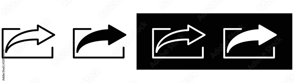 arrow icon set. share page icon collections sign symbol, vector illustration arrow icon set. share page icon collections sign symbol, vector illustration