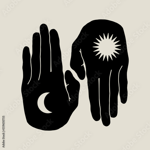 Vector minimalistic placard with illustration. Creative abstract artwork . Template for card, poster, banner, print for t-shirt, pin, badge, patch.