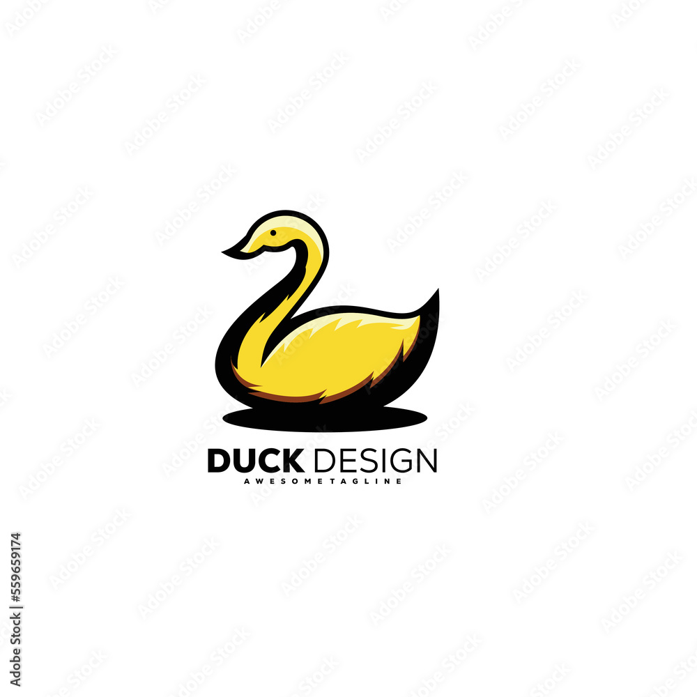 duck mascot design template logo illustration color duck mascot design template logo illustration color