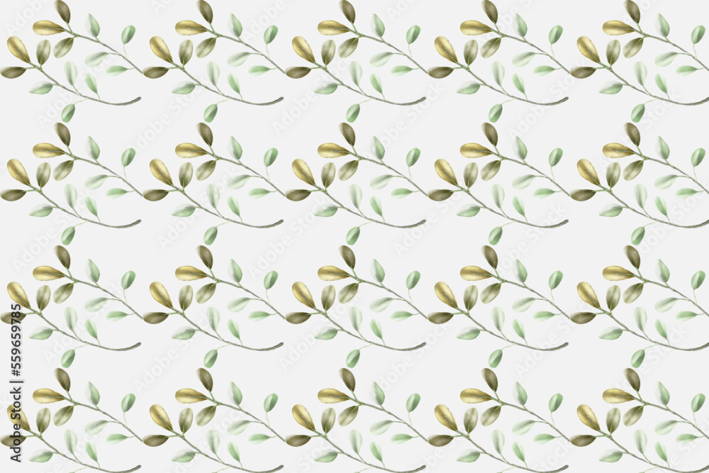 Vector abstract seamless beautiful floral leaves pattern flat background