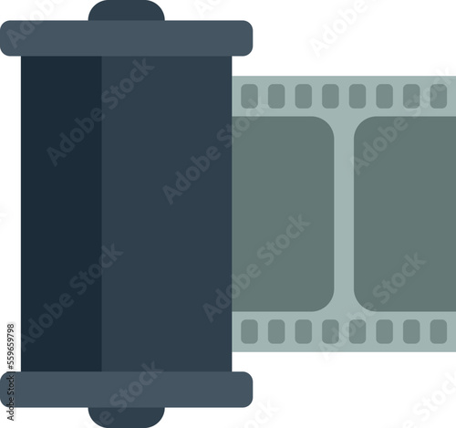 Film movie icon flat vector. Video montage. Edit clip isolated
