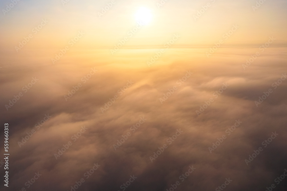Top view Landscape of Morning Mist