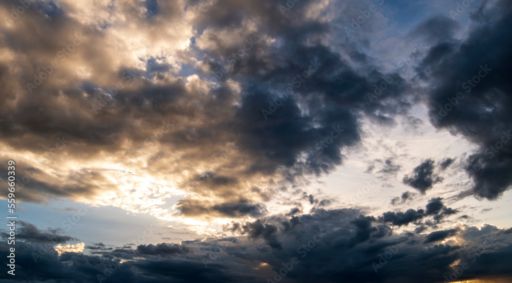 colorful dramatic sky with cloud at sunset.beautiful sky with clouds background