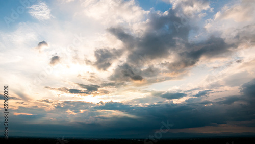 colorful dramatic sky with cloud at sunset.beautiful sky with clouds background