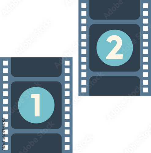 Film cut icon flat vector. Video montage. Sound clip isolated