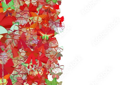 Background pattern abstract design texture. Vertical seamless stripe. Border frame, transparent background. Theme is about delicate, spring, design, drawing, vector, wing, tropical, Monarch