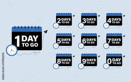 Days to go. Countdown left days calendar