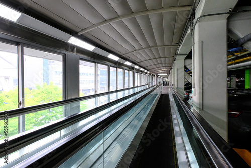 moving escalator in subway station