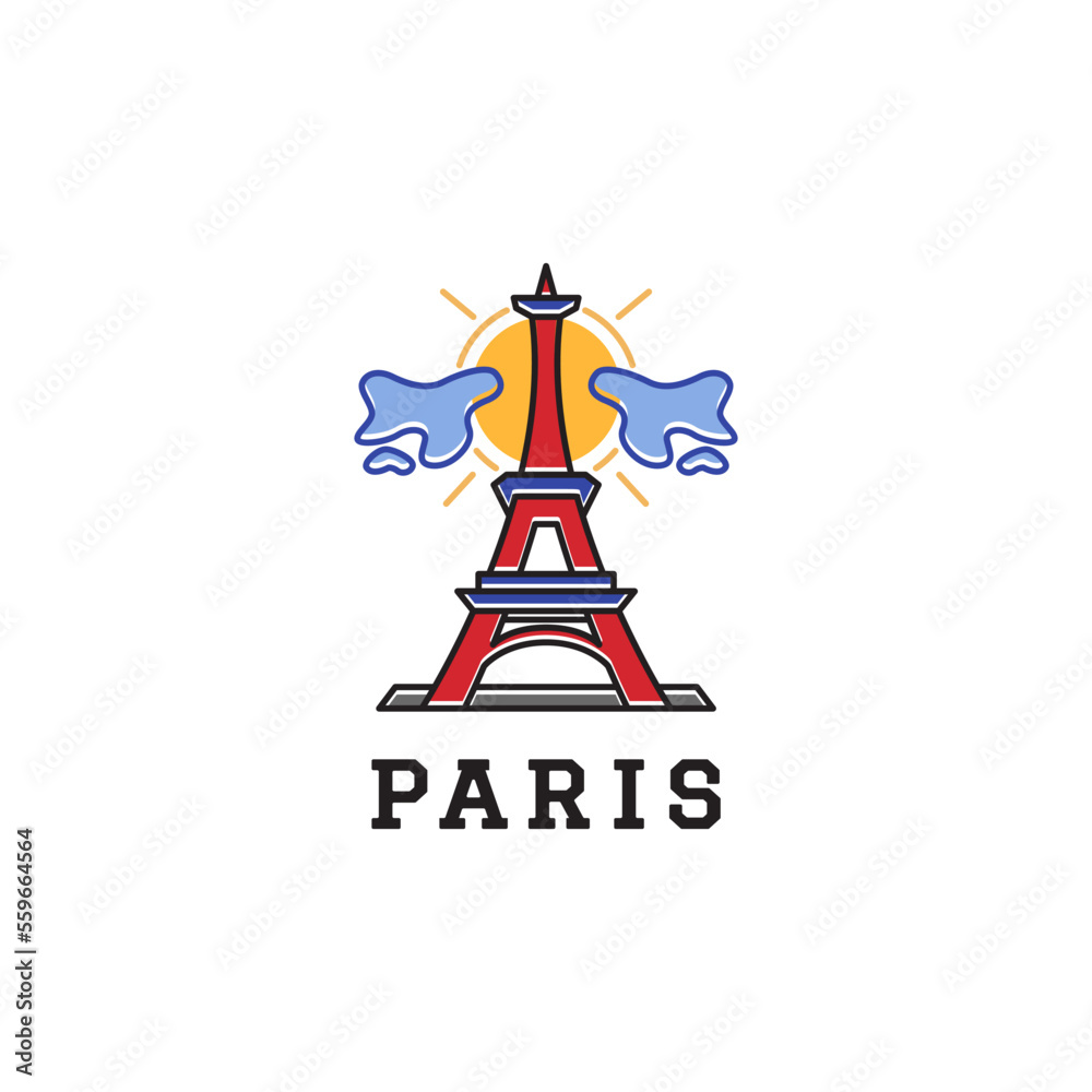 Paris eiffel tower icon logo design inspiration Paris eiffel tower icon logo design inspiration