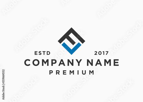 letter fv square logo design vector illustration template photo