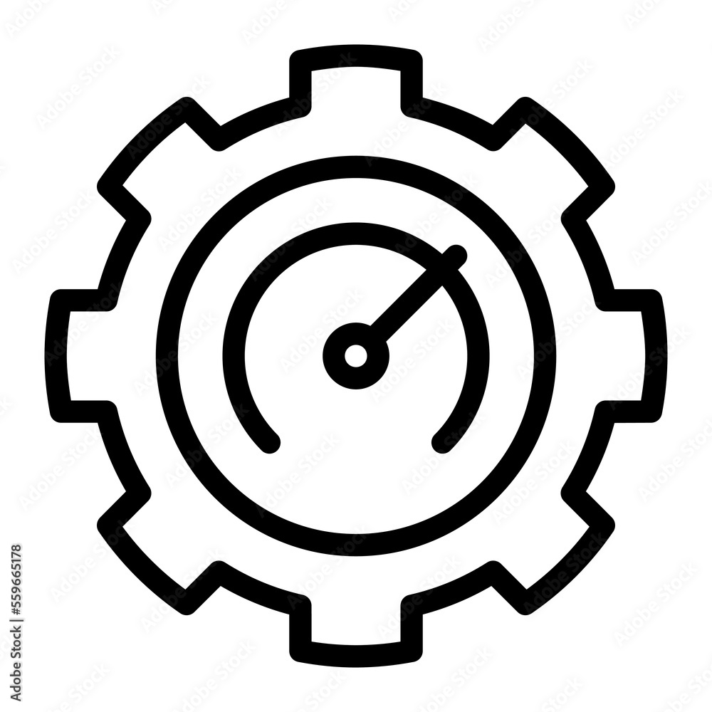 Isolated performance in outline icon on white background. Productivity, time, efficiency, settings, speedometer, business Isolated performance in outline icon on white background. Productivity, time, efficiency, settings, speedometer, business