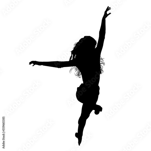 athletic girl in a high ballet jump
