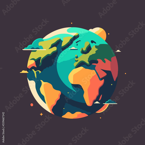 save planet earth globe Low poly design illustration, mother green nature icon