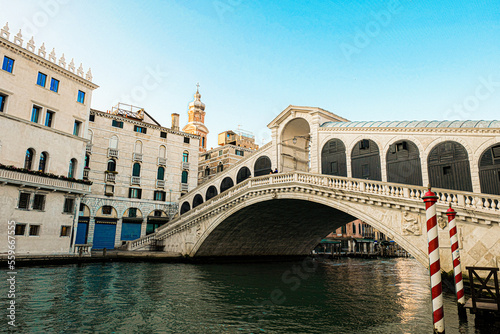 The Rialto Bridge in the morning, Venice. Italy.