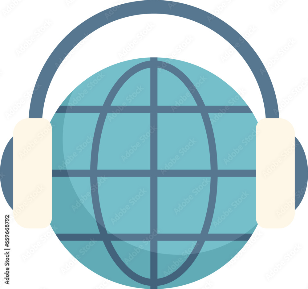 Global help icon flat vector. Office service. Personal desk isolated Global help icon flat vector. Office service. Personal desk isolated