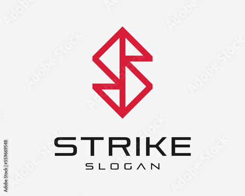 Free Download Letter S Line Art Linear Tile Mosaic Rhombus Triangle Geometric Simple Monogram Vector Logo Design - GFXLoad