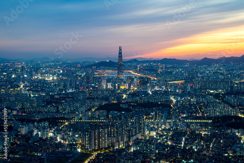 Fototapeta Naklejka Na Ścianę i Meble -  Apartment Landscape in Seoul, Korea