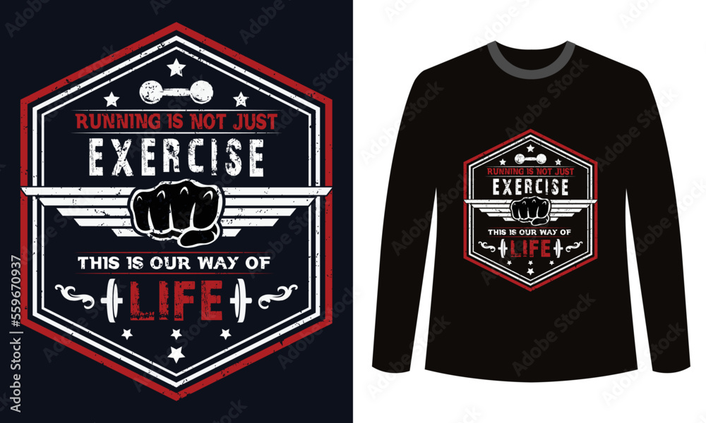 Fototapeta premium Gym Fitness t-shirts Design This Is a Lifestyle There Ts No Finish Line