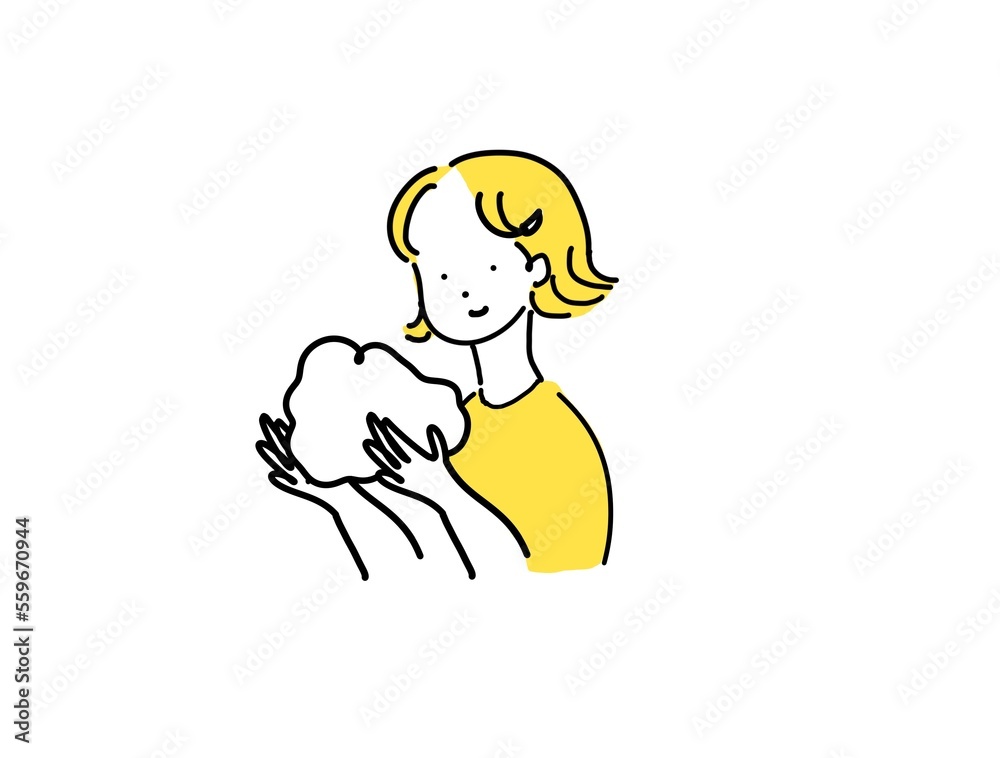 泡洗顔 女性上半身 泡洗顔 女性上半身