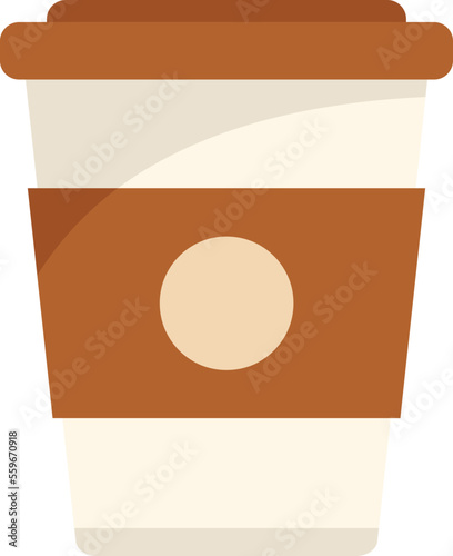 To go coffee cup icon flat vector. Office service. Work online isolated