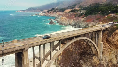 West California's Big Sur and Rocky Creek Bridge seen from above photo