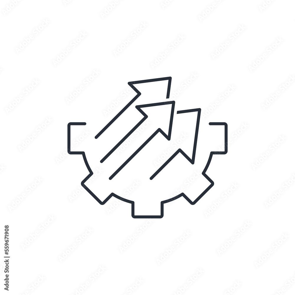 Technical gain skills. Resource potential . Vector linear icon isolated on white background. Technical gain skills. Resource potential . Vector linear icon isolated on white background.